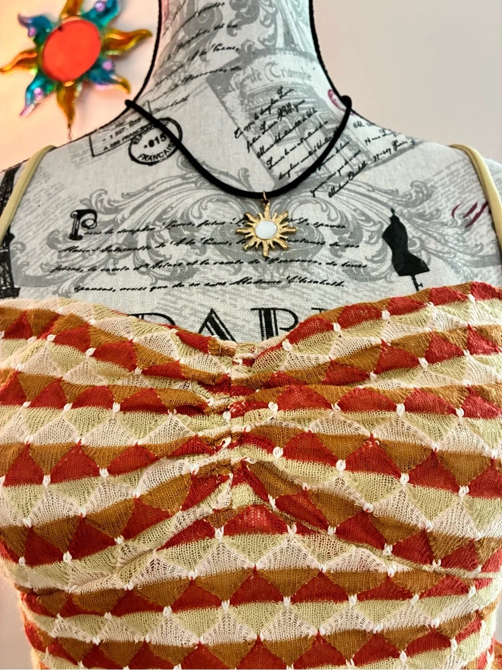 Free People New Love  Strawberry 🍓 Combo Ruched Cami